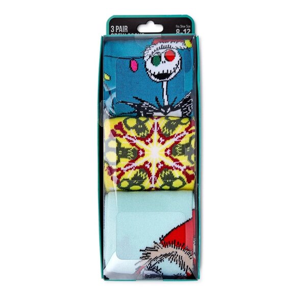 Men's 3 Pack Character Crew Socks, BNIB - Nightmare Before Christmas, Sally/Jack - Picture 3 of 4